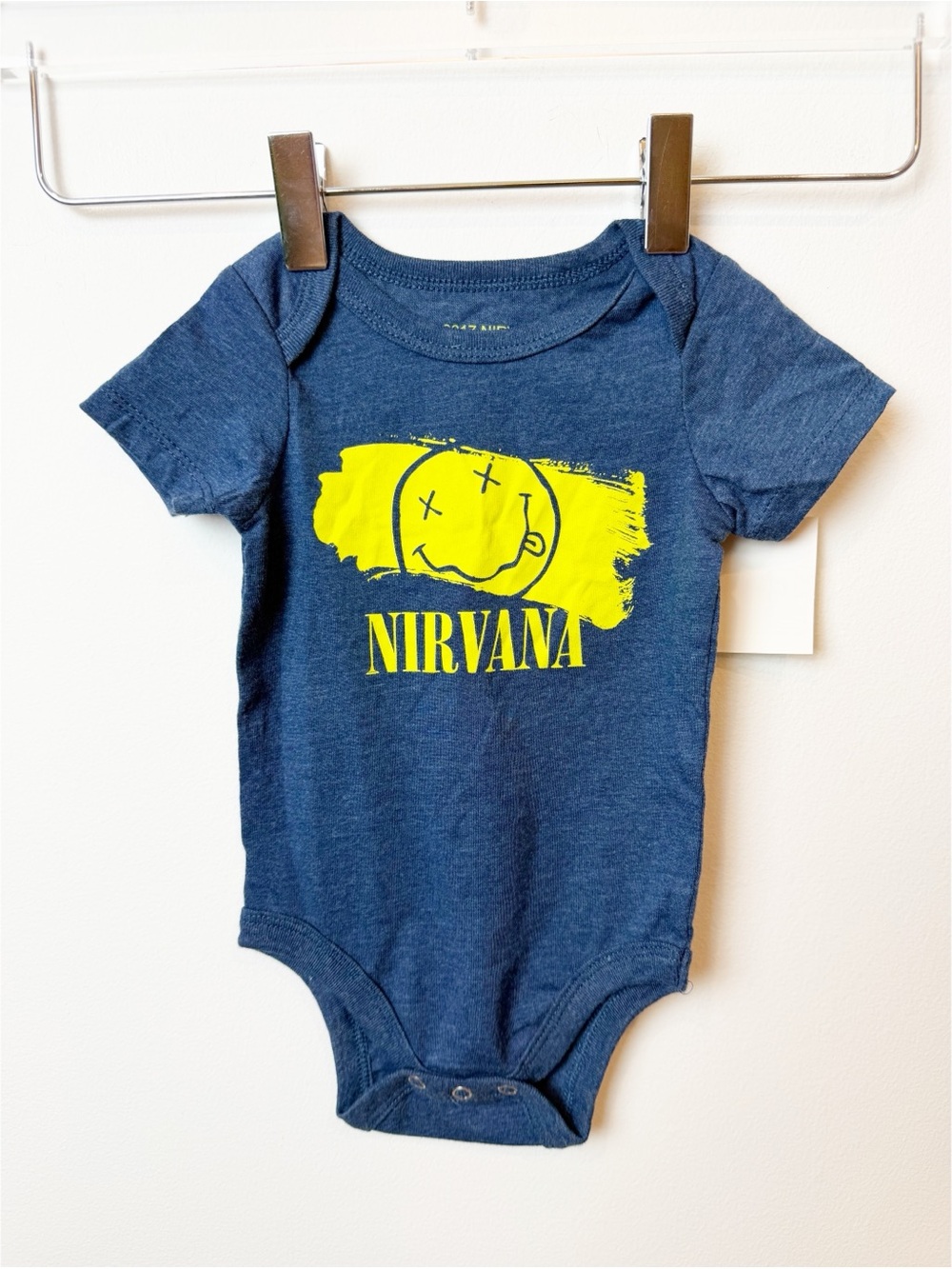 Nirvana | Blue and Yellow Baby Short Sleeve Onesie NWT